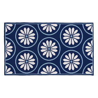 Blue Coastal  Hooked Rug