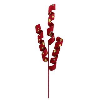Red and Gold Polka Dot Curly Spray
