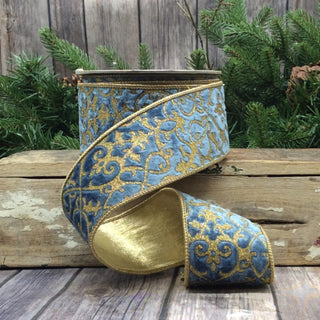 Velvet Glitter Treillage Ribbon, 2.5" X 10YD