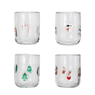Embedded Holiday Icon Drinking Glass