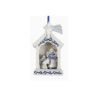 Delft Blue Porcelain Holy Family Ornament