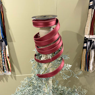 Burgundy Satin Double Fused Ribbon, 1" X 10YD