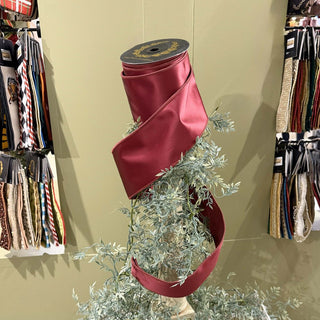 Burgundy Satin Double Fused Ribbon, 4" X 10YD
