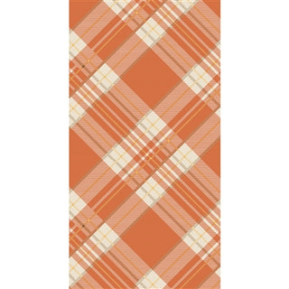 Orange Plaid Guest Napkin Set