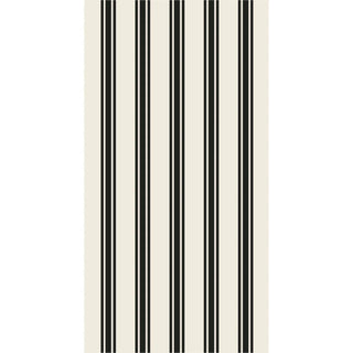 Black Linen Stripe Guest Napkin