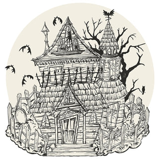 Coloring Haunted House Placemat Set