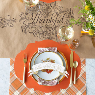 Die-cut Orange French Frame Placemat Set