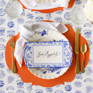 Die-cut Orange French Frame Placemat Set