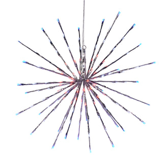 Silver Starburst with Red, White and Blue Lights, 23"