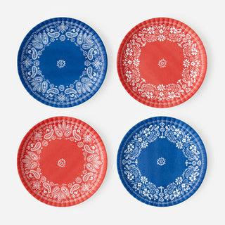 AMERICAN HOLIDAY "PAPER" PLATE, ST/4, 4 ASST, MELAMINE, 9"