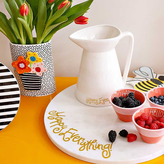 Black Small Dot Mini Oval Vase by Happy Everything!