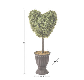 30'' Faux Heart Boxwood Topiary in Pot