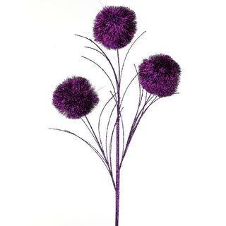 Purple Glitter Pom Pom Spray