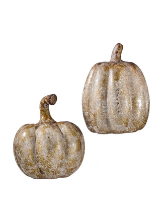 Aged Gold Pumpkin Decor, 8", 9"