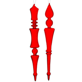 Glass Clear Stripe Finial Ornament