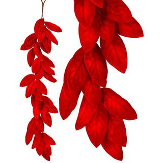 Deluxe Velvet Magnolia Leaf Garland, 48"