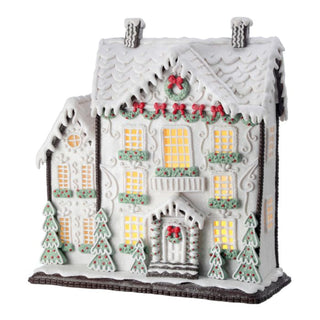LED White Gingerbread Cake House