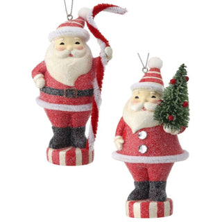 Candy Cane Santa Ornament