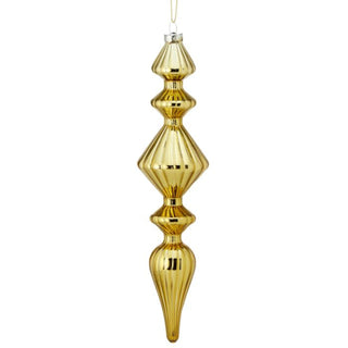 Gold Shiny Glass Finial Ornament