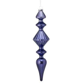 Purple Shiny Glass Finial Ornament
