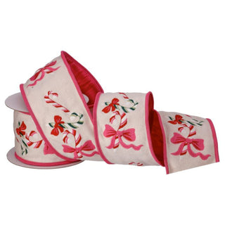 Candy Cane & Bow Wool Felt Ribbon, 4"X5YD