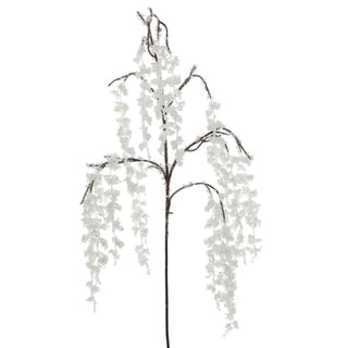 White Metallic Hanging Iced Branch