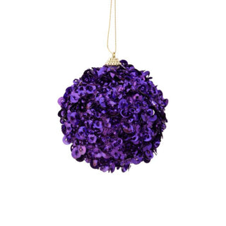 Glamour Purple Sequin Ball Ornament, 4"