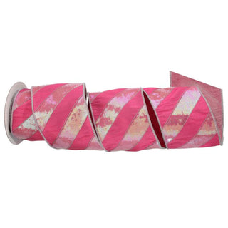Dupion with Glitter Candy Stripe Ribbon, 4"X5YD