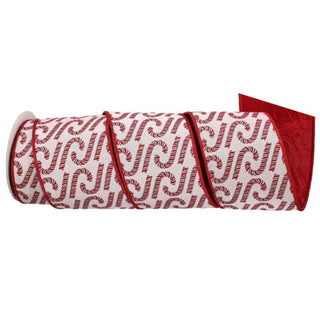Metallic Dupion Candy Cane Ribbon, 4"X5YD