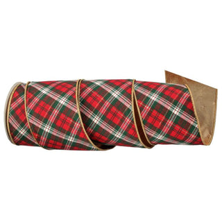 Cotton Metallic Plaid Ribbon, 4"X5YD