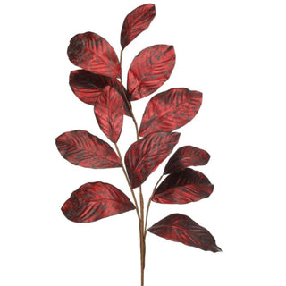 Red Gilded Magnolia Leaf Spray