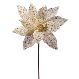 Glitter Sequin Poinsettia Pick