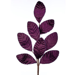 27" Baroque Velvet with Glitter Leaf Stem