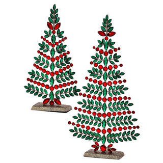 Glitter Wire Jeweled Tree Set