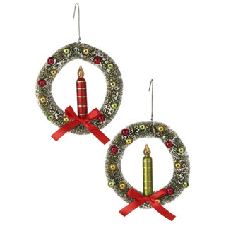 Sisal Wreath with Glass Candle Ornament