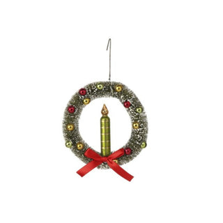 Sisal Wreath with Glass Candle Ornament