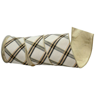 Plaid Dupion Stripe Ribbon, 4"X10YD