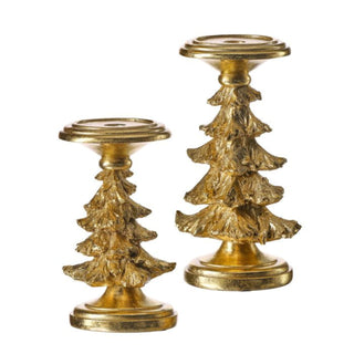 Resin Christmas Tree Candle Holder Set/2