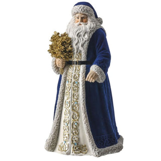 Santa with Brocade and Holly Bush