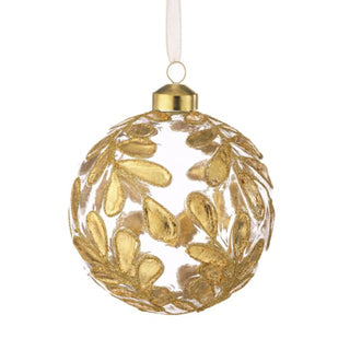 Golden Leaf Ball Ornament