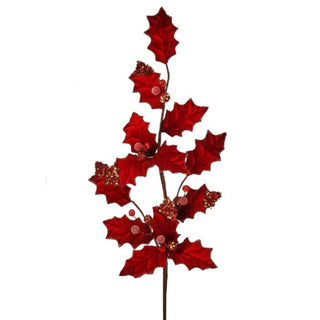 Red Velvet Holly Berry Spray