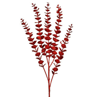 Red Glitter Eucalyptus Stem