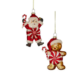 Peppermint Santa and Gingerbread Ornament