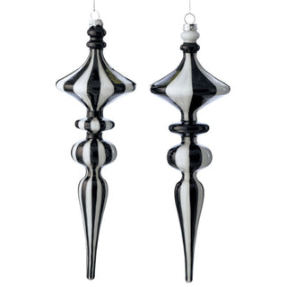 Glass Stripe Finial Ornament
