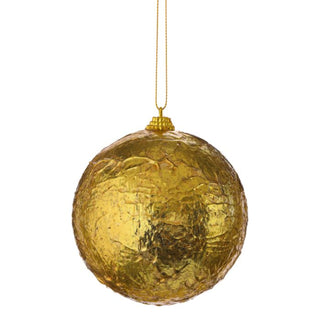 Gold Crinkle Foil Ball Ornament