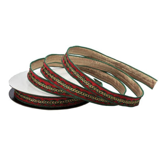 Velvet with Metallic Trim Ribbon, 1"X10YD