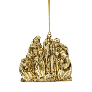 Gold Holy Family Nativity Ornament