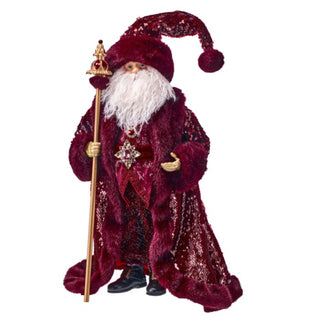 Charleston Fabric Santa with Staff