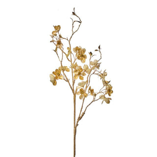 Ivory and Gold Winter Dogwood Spray