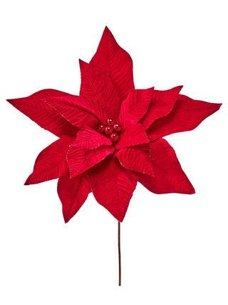 Holiday Velvet Poinsettia Spray